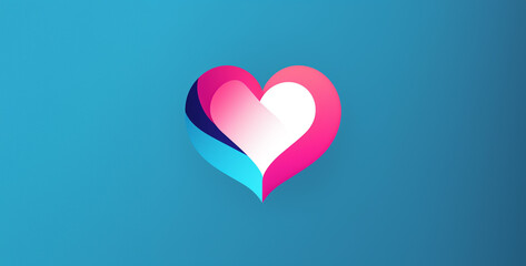 stylish logo forming a heart. Generative Ai content