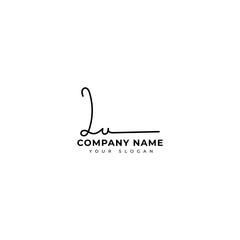 Lu Initial signature logo vector design