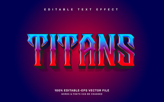 The Titans editable text effect template