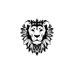 Serene Wilderness Floral Lion Emblem