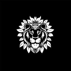 Blossoming Royalty Floral Lion Vector