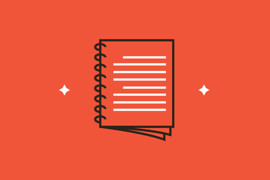Geometric book blocnote illustration in flat style design. Vector illustration. 