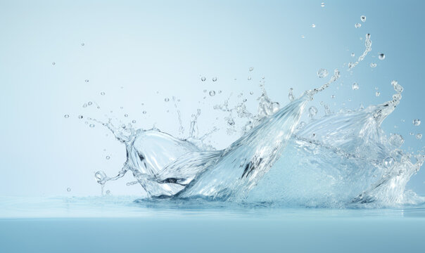 Purity transparency water splashing