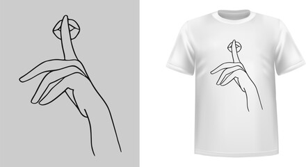 Be silent women white t shirt design illustration 