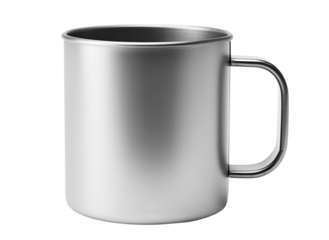 Steel touristic mug isolated on transparent background