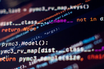 Digital technology industry concept development of programming and coding technologies.
