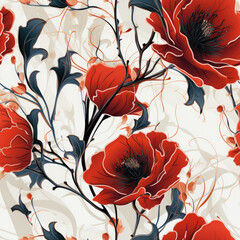 Seamless Roses Textile floral flower texture patterns for fabric digital print. Generative AI