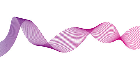 abstract lines blue gradient pink curve wave white background, Stylized line art background.Vector illustration.Wave with lines created using blend tool,Chrome technological wallpaper.