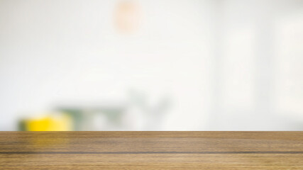 The wood table for background  3d rendering
