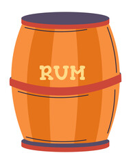 Rum alcoholic beverage preserved in wooden barrel