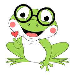 cute frog animal cartoon illustration