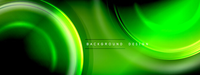 Circles lines and bubbles on bright glowing effect gradient with light and shadow effects. Dynamic interplay of light, shadow and depth. Futuristic and rhythmic technology design