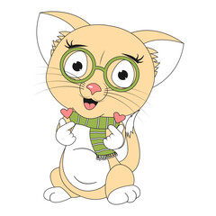 cute cat animal cartoon illustration