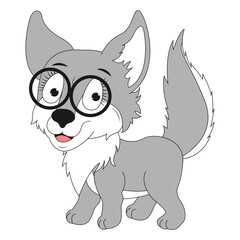 cute wolf animal cartoon illustration