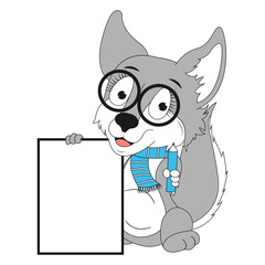 cute wolf animal cartoon illustration