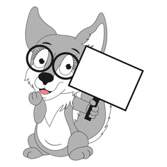 cute wolf animal cartoon illustration