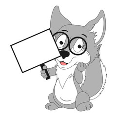 cute wolf animal cartoon illustration