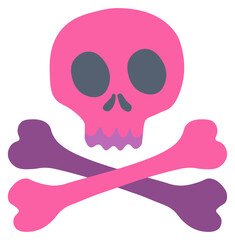 Skull and crossed bones, pirate emblem vector