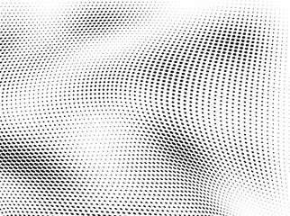 Background of black dots on white. Abstract halftone texture