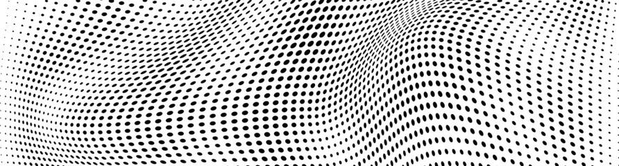 Background of black dots on white. Abstract halftone texture