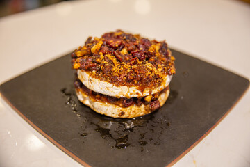 baked Camembert with nuts and honey