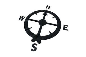 Obraz premium Cut out metal compass circle isolated on white background
