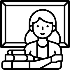 Teacher and blackboard icon, An avatar that is related to education vector