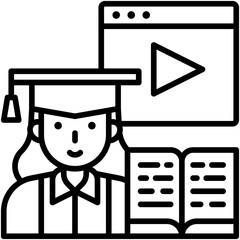 Online graduation icon, An avatar that is related to education