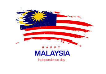 Hand painted watercolor hari merdeka malaysia illustration