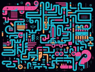 Vibrant abstract geometric background with a kaleidoscope effect
Modern geometric background with a 3D effect