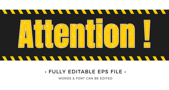 Yellow Attention text effect editable