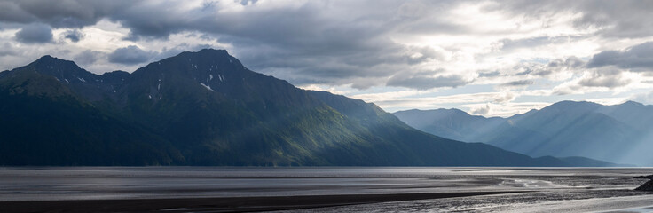 Light rays on Mountains in Alaska