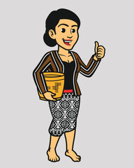 Indonesian Native Javanese in Traditional Dress