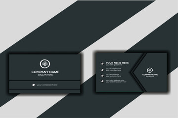 Design templates for visiting cards, name cards, and business cards with texture and black color  double-sided, fresh, and contemporary corporate business card mockup.