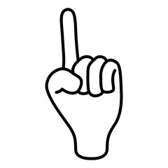 One finger hand gestures line icon