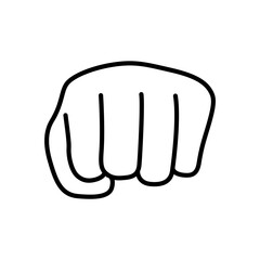 Punch hand gestures line icon