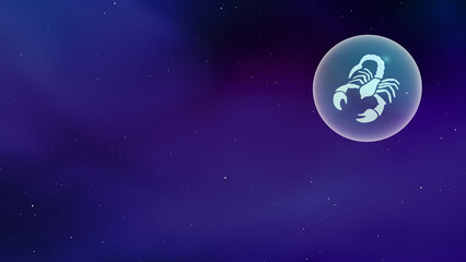 Fototapeta premium Glass sphere encasing the scorpion sign and a zodiac constellation 