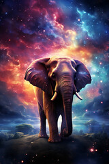 Majestic Celestial Elephant: Enchanting Fantasy Scene