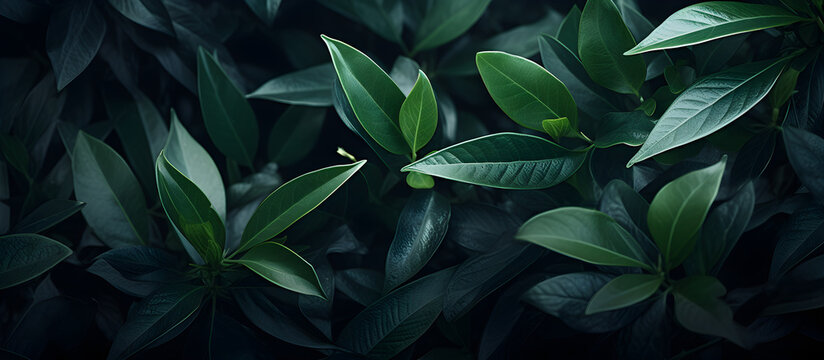 beautiful green plant background banner with a touch of luxury © JQM