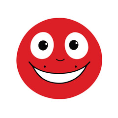 Red emoji face icon or emoticon symbol, ball face, social media emoji for web and mobile app isolated on white background. Vector illustration