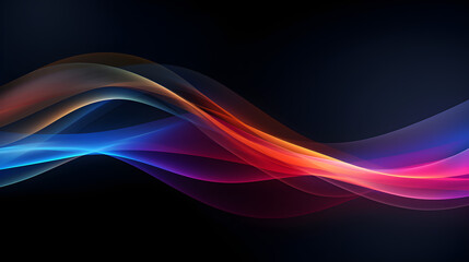 Abstract flowing curve background banner, dark background
