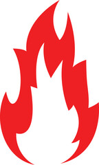 Fire icon red color. Symbol or emblem. vector illustration