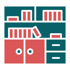 Vector Design Library Cabinet Icon Style