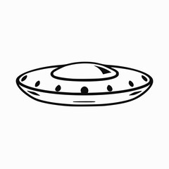 black UFO vector isolated on white
