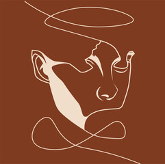 Boho Art design of face 