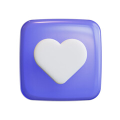 3D love User interface icons with tile cute icons high quality render