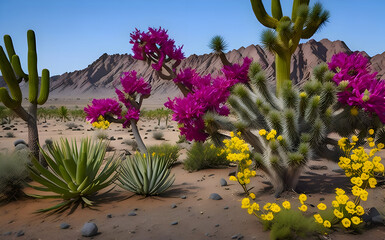The plants and flowers of the desert