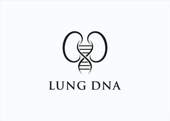 Lung DNA logo design vector silhouette illustration