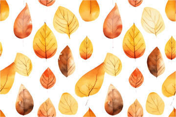 watercolor set vector illustration of autumn leaves isolate on white background