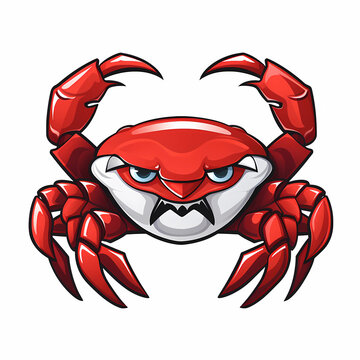 Mascot logo crab white background